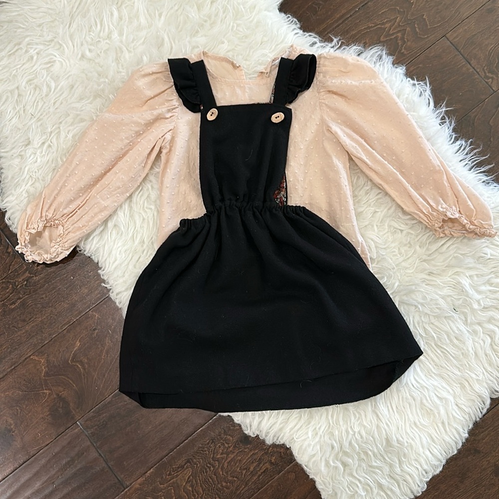 Zara Kids overall dress and long sleeved top